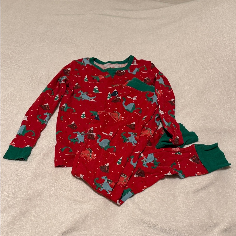 Christmas Red Dinosaur Pajama Set